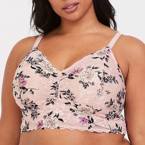 Pink Floral Lacey Bralet